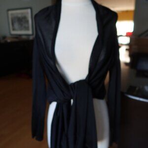 Herve Leger Paris wrap/jacket/sweater with sleeves in black $500 size M